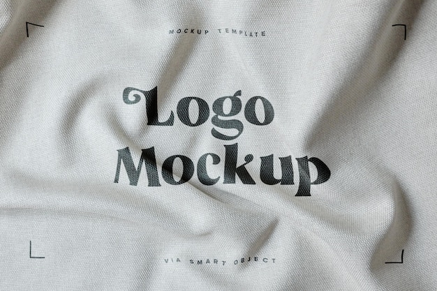 PSD logo-mockup mit stoffdruck