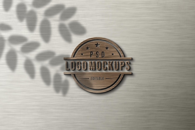 Logo Mockup modello struttura in legno