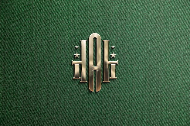 Logo mockup pin sulla trama del tessuto