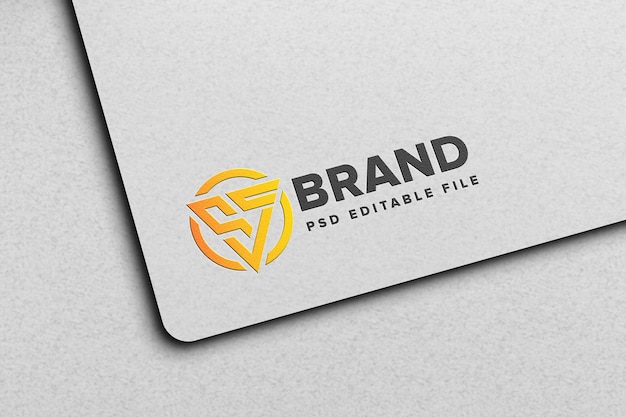Logo mockup primo piano white paper psd