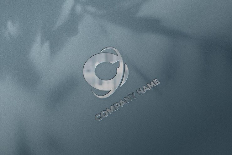 Logo Mockup PSD no fundo com sombra sobreposta