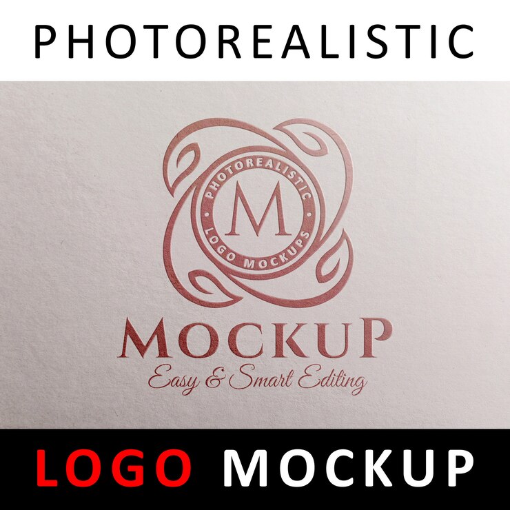 Logo Mockup - Red Foil Stamping Logo no Livro Branco