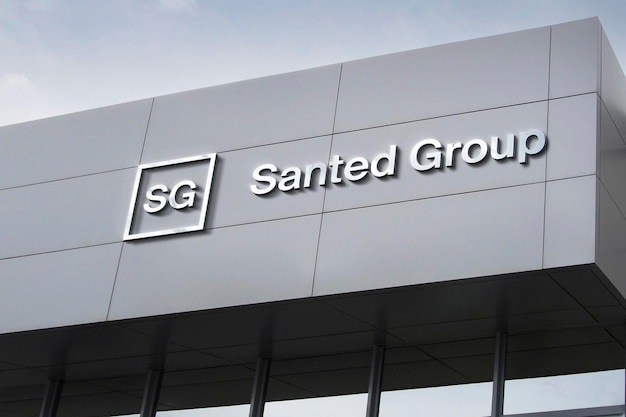 Logo Mockup Sign Corporation Gebäude