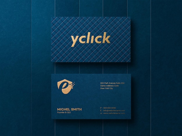 Logo mockup sul biglietto da visita moderno vista dall'alto