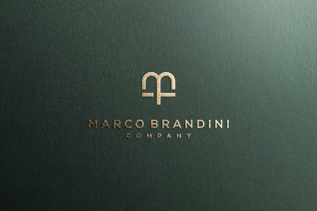 Logo mockup textured luxury gold