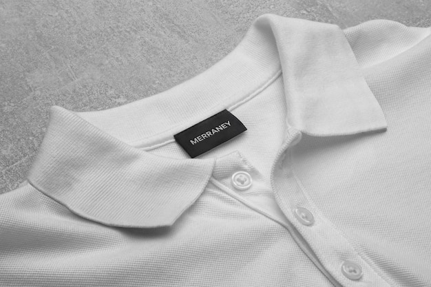 Logo Mockup White Polo Label