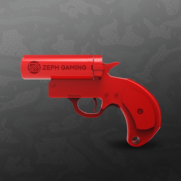 PSD logo-modell mit flare gun