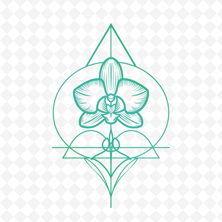 PSD logo moderno del simbolo dell'orchidea con design vettoriale creativo decorativo della collezione nature