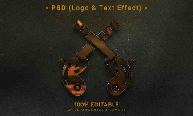 PSD logo modifiable en 3d et maquette de style d'effet de texte avec fond abstrait sombre