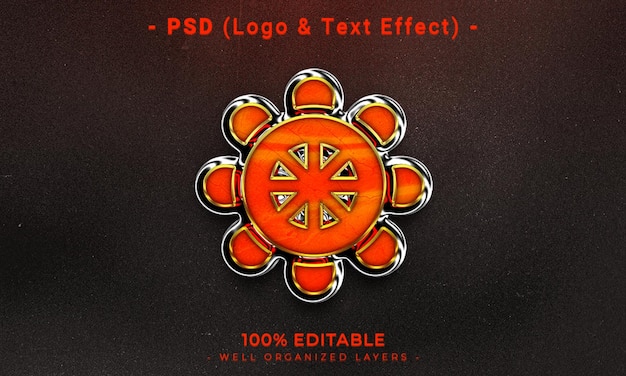 Logo Modifiable En 3d Et Maquette De Style D'effet De Texte Avec Fond Abstrait Sombre