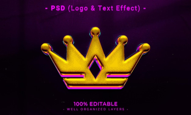 PSD logo modifiable en 3d et maquette de style d'effet de texte avec fond abstrait sombre