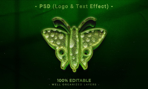 PSD logo modifiable en 3d et maquette de style d'effet de texte avec fond abstrait sombre