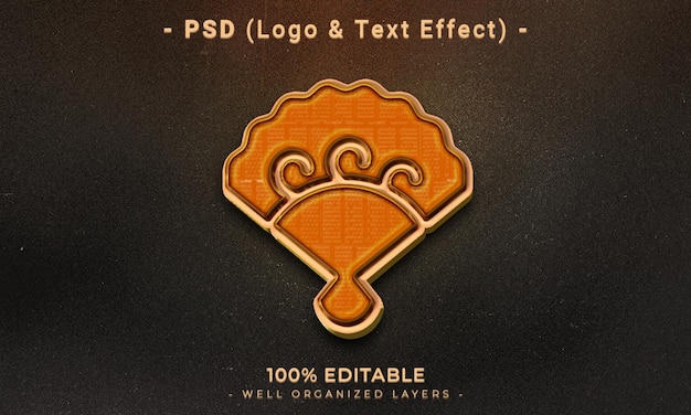 PSD logo modifiable en 3d et maquette de style d'effet de texte avec fond abstrait sombre