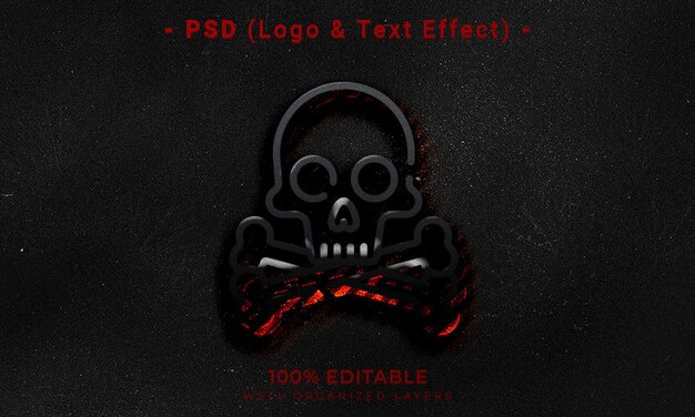 PSD logo modifiable en 3d et maquette de style d'effet de texte avec fond abstrait sombre