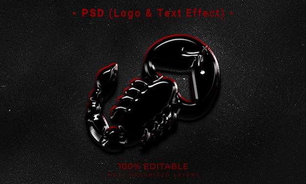 Logo modifiable en 3d et maquette de style d'effet de texte avec fond abstrait sombre