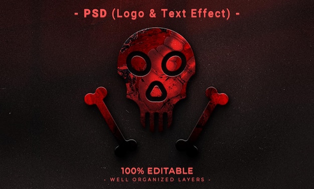 PSD logo modifiable en 3d et maquette de style d'effet de texte avec fond abstrait sombre