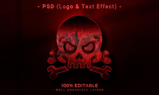 Logo modificabile 3d e mockup in stile effetto testo con sfondo astratto scuro