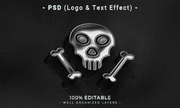Logo modificabile 3d e mockup in stile effetto testo con sfondo astratto scuro