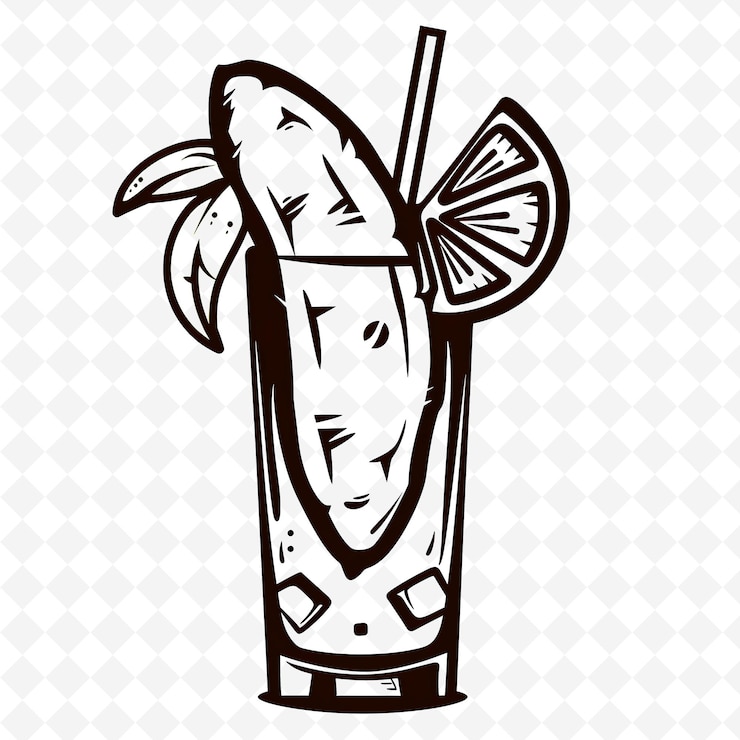 PSD logo de mojito de pomme de terre douce avec une patate douce et un logo de citron vert png designes de boissons inspirées des tropiques