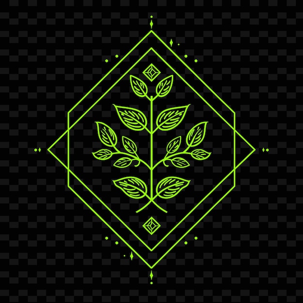 PSD logo monogramme d'origan avec cadre décoratif et collections de conception vectorielle d'herbes de la nature de diamon