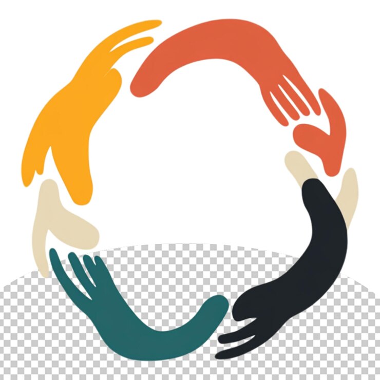 PSD logo multicolore di beneficenza png illustrazione