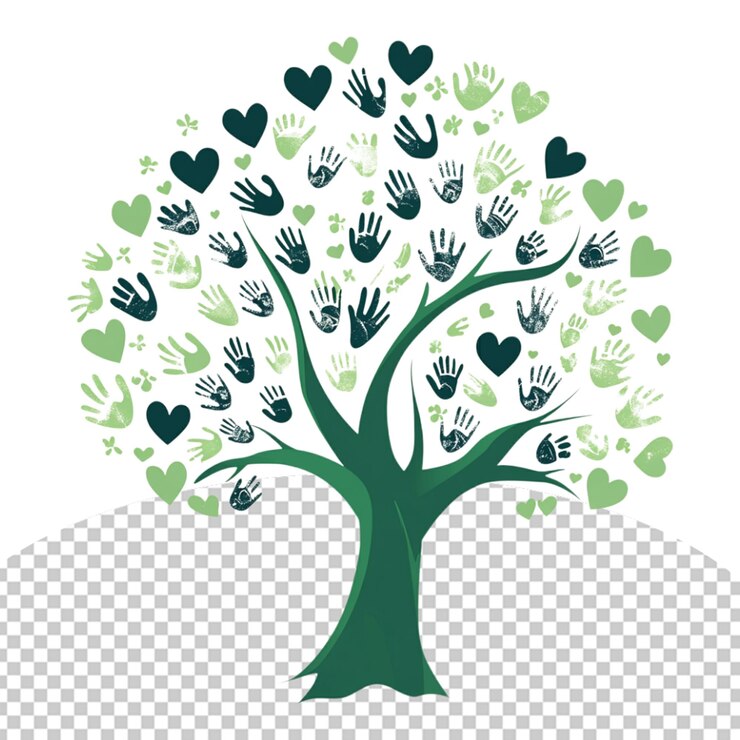 PSD logo multicolore di beneficenza png illustrazione