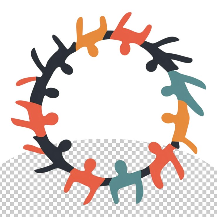 PSD logo multicolore di beneficenza png illustrazione