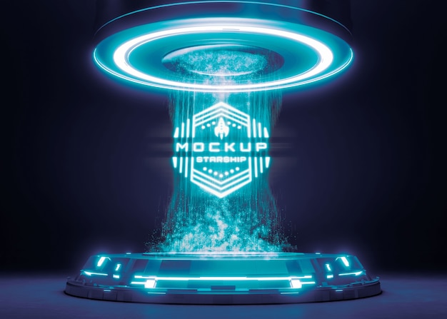 Logo nel mockup del piedistallo