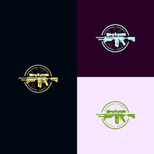 PSD un logo noir et violet pour le pistolet de la compagnie