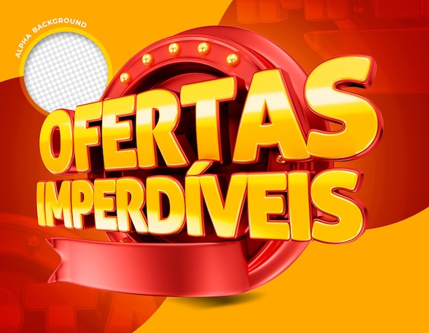 logo d'offres à ne pas manquer au brésil rendu 3d