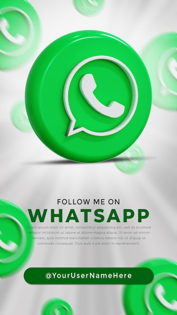 PSD logo sur papier glacé whatsapp et icônes de médias sociaux