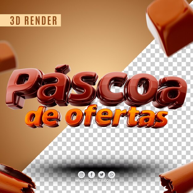 PSD logo de pâques 3d pour les entreprises et les supermarchés psd premium