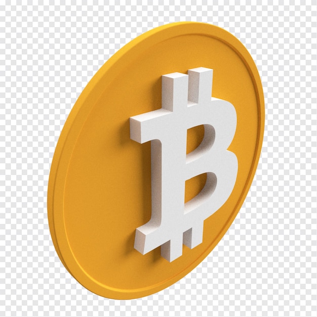Logo de pièce de monnaie bitcoin cryptocurrency rendu 3d haute résolution transparent