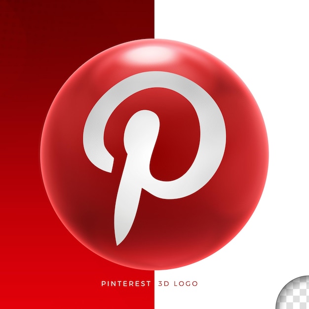 Logo pinterest auf Ellipsen-3D-Design