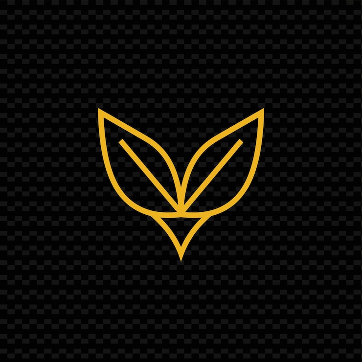 PSD le logo d'une plante sur un fond noir