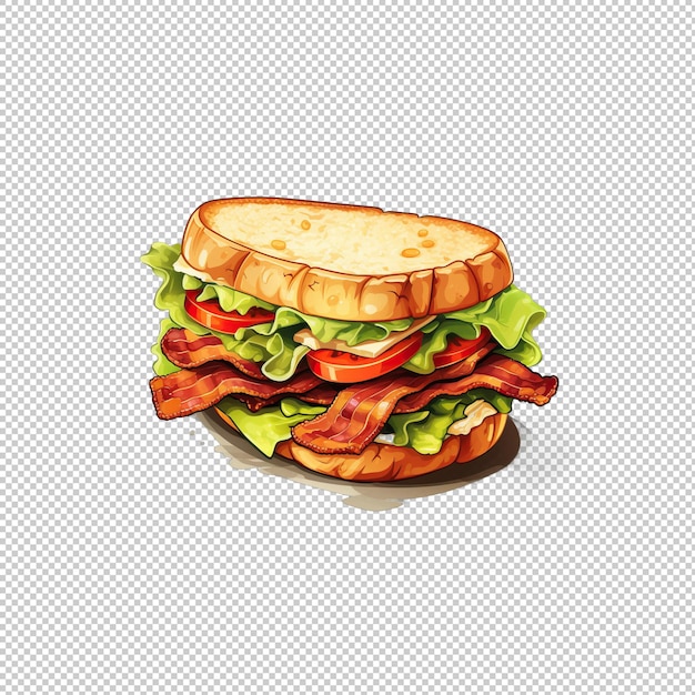 PSD logo plat blt sandwich à fond isolé iso