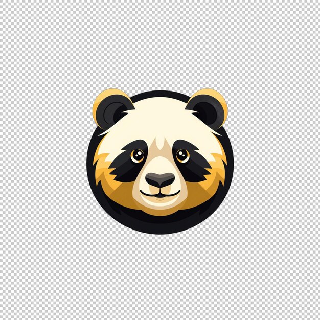 PSD logo plat du panda à fond isolé h