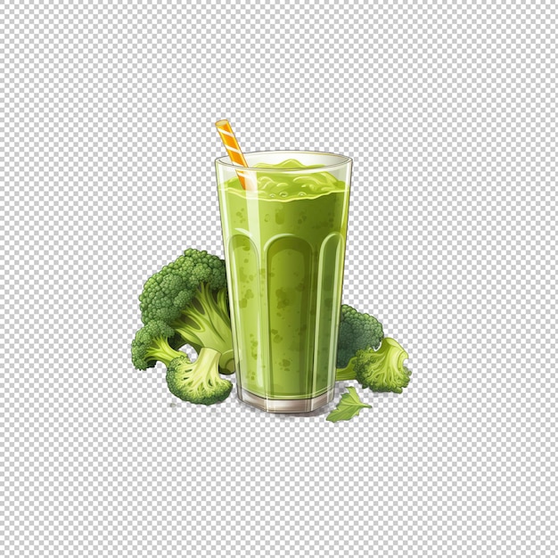 Logo plat de jus de brocoli à fond isolé i