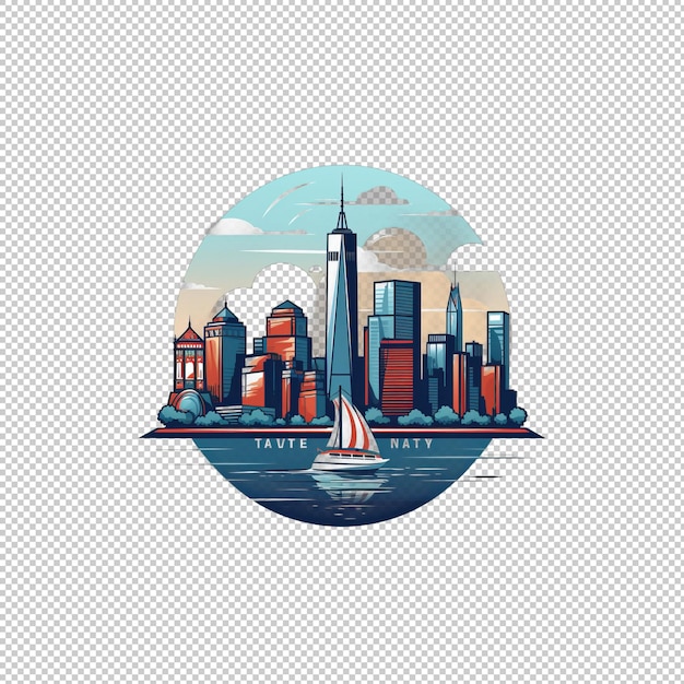 PSD logo plat de manhattan isolé isolé de fond