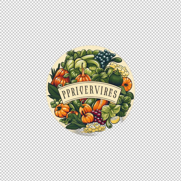 PSD logo plat pasta primavera à fond isolé