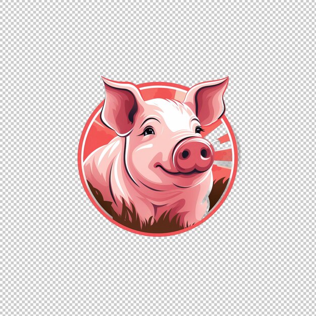 PSD logo plat le porc est isolé à l'arrière-plan