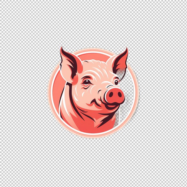 Logo Plat Le Porc Est Isolé à L'arrière-plan