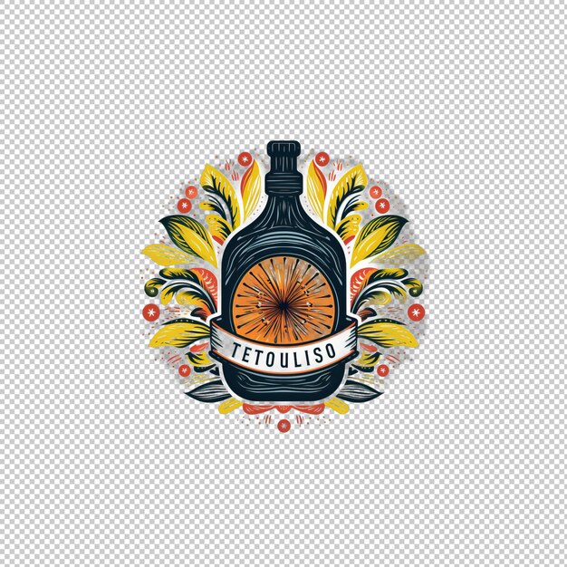 PSD logo plat tequila à fond isolé