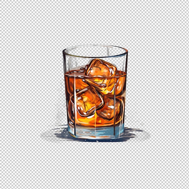 PSD le logo plat de whiskey smash est un fond isolé.