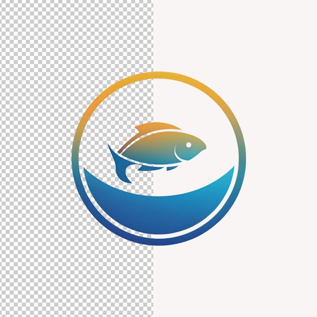 PSD logo de poisson sur fond transparent