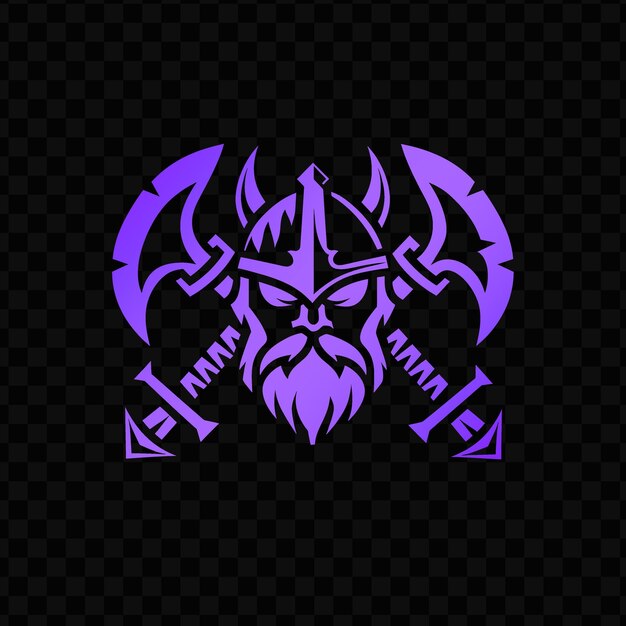 PSD un logo pour une gargoyle avec un casque violet et un crâne