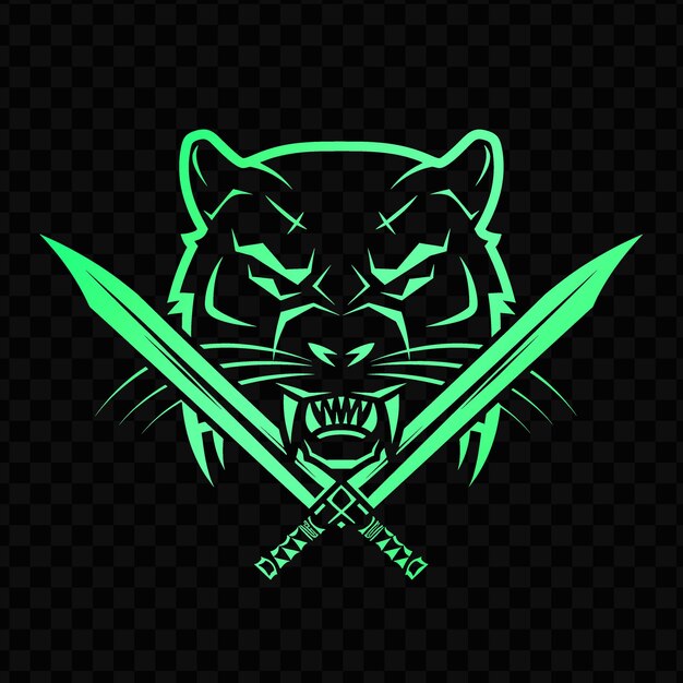 PSD un logo pour un tigre sur un fond vert