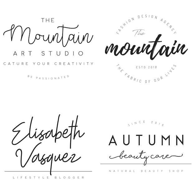 Logo préfabriqué minimal PSD