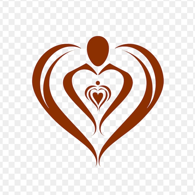 PSD logo del premio de recursos humanos con una persona y un corazón incorpo psd vector diseño creativo arte tatuaje
