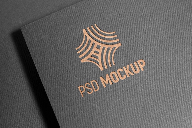 PSD logo de presse sur maquette papier